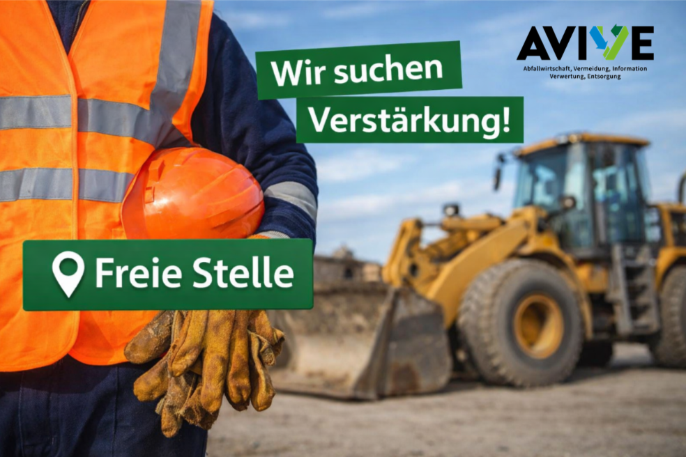 Stellenausschreibung AVIVE KU – Mitarbeiter (m/w/d) Entsorgungszentrum „An der Schafweide“.